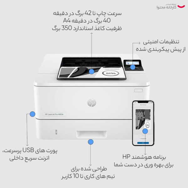 پرینتر لیزری اچ‌پی مدل LaserJet Pro 4003n